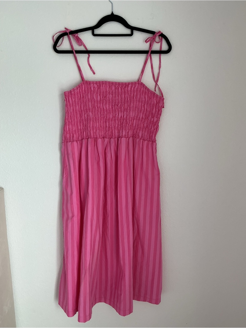 a new day Hot Pink Striped Tie-Shoulder Maxi Dress